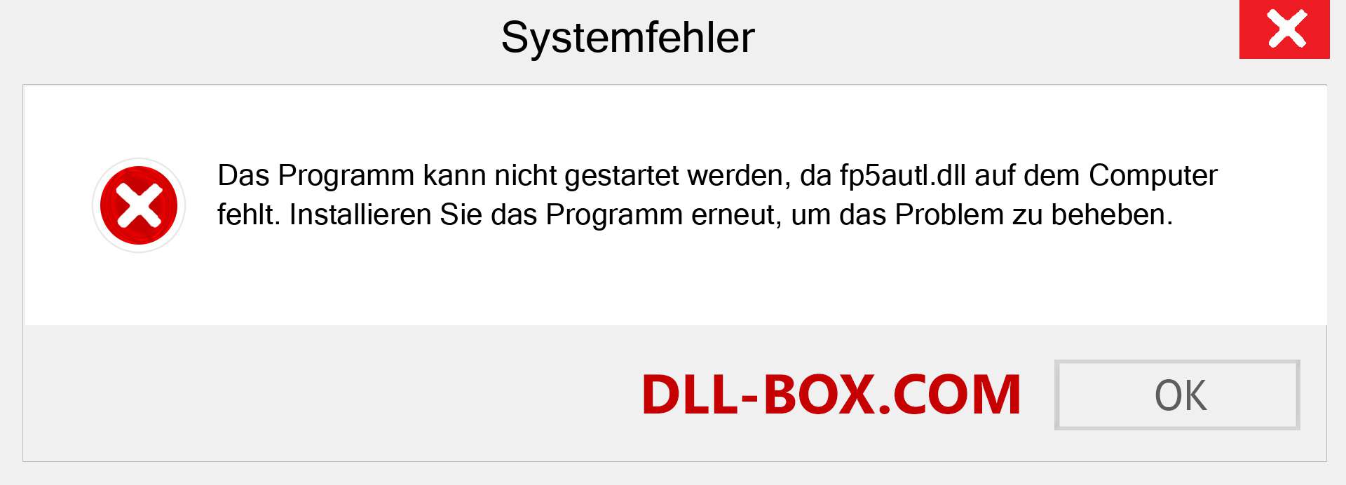 fp5autl.dll-Datei fehlt?. Download für Windows 7, 8, 10 - Fix fp5autl dll Missing Error unter Windows, Fotos, Bildern