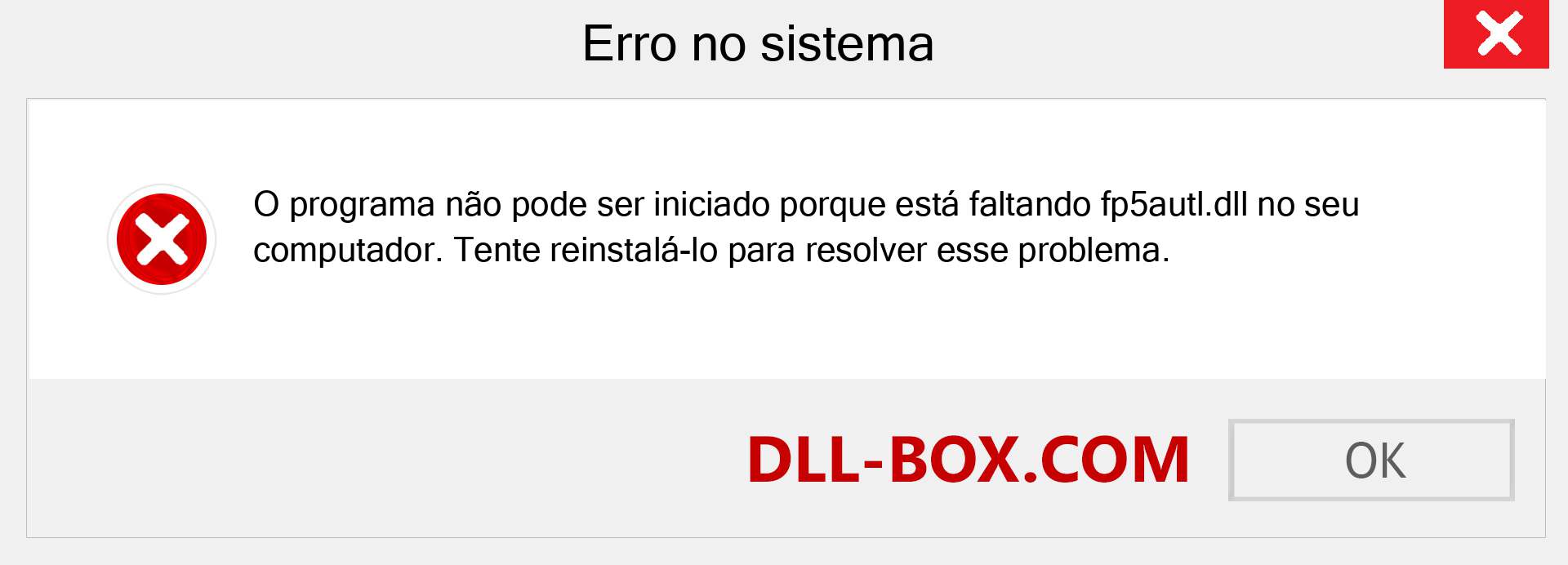 Arquivo fp5autl.dll ausente ?. Download para Windows 7, 8, 10 - Correção de erro ausente fp5autl dll no Windows, fotos, imagens